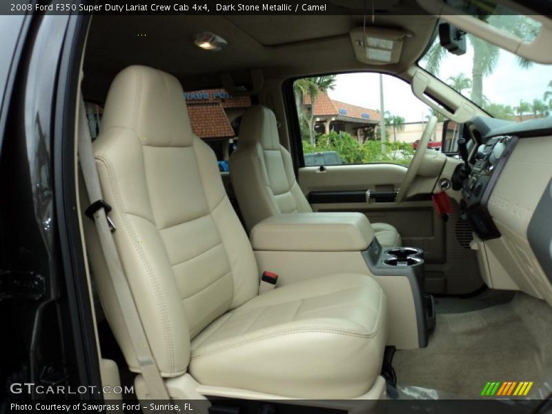 Dark Stone Metallic / Camel 2008 Ford F350 Super Duty Lariat Crew Cab 4x4