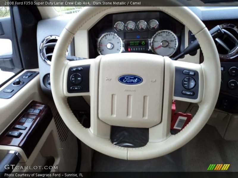 Dark Stone Metallic / Camel 2008 Ford F350 Super Duty Lariat Crew Cab 4x4