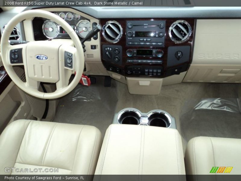 Dark Stone Metallic / Camel 2008 Ford F350 Super Duty Lariat Crew Cab 4x4