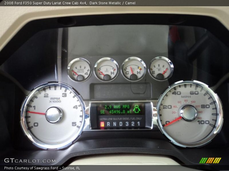 Dark Stone Metallic / Camel 2008 Ford F350 Super Duty Lariat Crew Cab 4x4