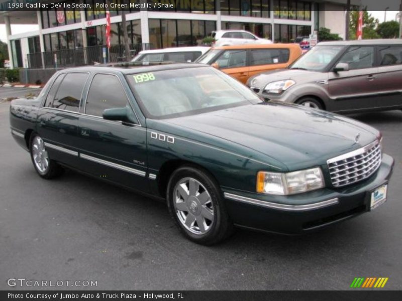 Polo Green Metallic / Shale 1998 Cadillac DeVille Sedan
