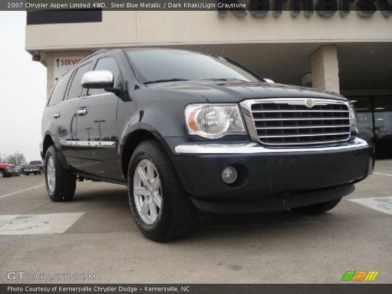 Steel Blue Metallic / Dark Khaki/Light Graystone 2007 Chrysler Aspen Limited 4WD