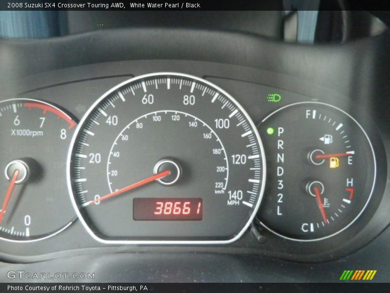 White Water Pearl / Black 2008 Suzuki SX4 Crossover Touring AWD