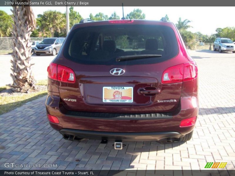 Dark Cherry / Beige 2009 Hyundai Santa Fe GLS