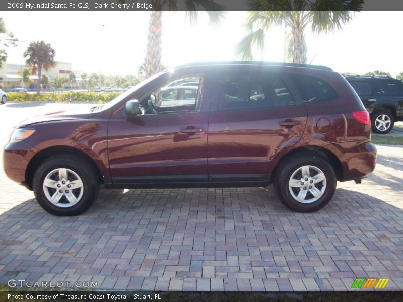 Dark Cherry / Beige 2009 Hyundai Santa Fe GLS