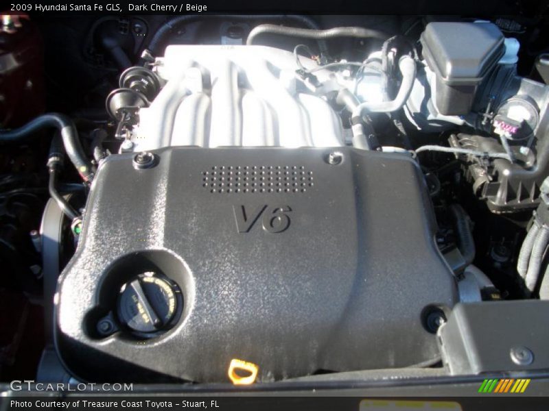 Dark Cherry / Beige 2009 Hyundai Santa Fe GLS