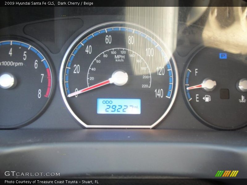 Dark Cherry / Beige 2009 Hyundai Santa Fe GLS
