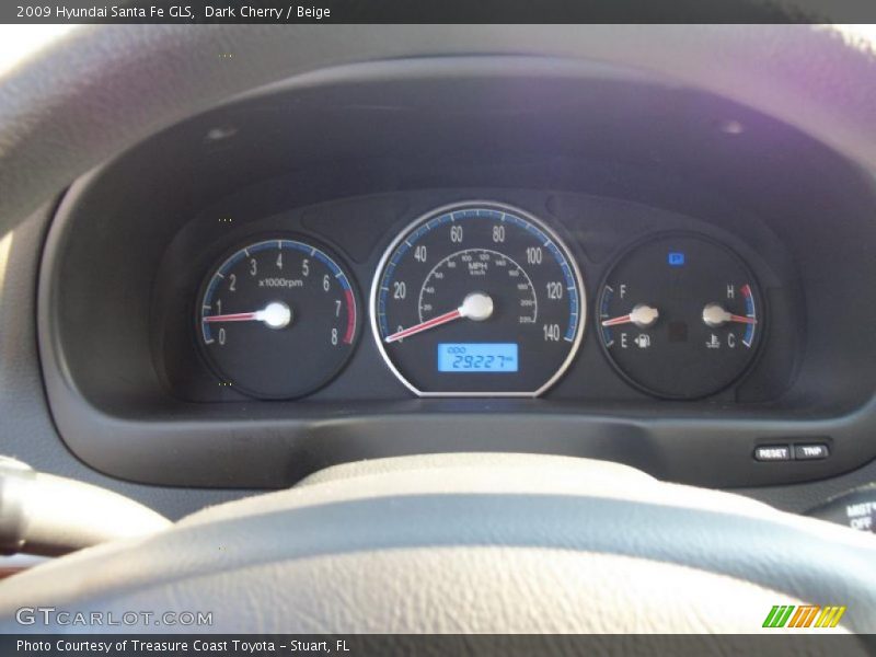 Dark Cherry / Beige 2009 Hyundai Santa Fe GLS