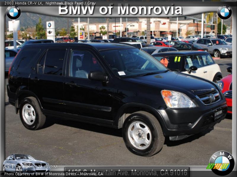 Nighthawk Black Pearl / Gray 2003 Honda CR-V LX