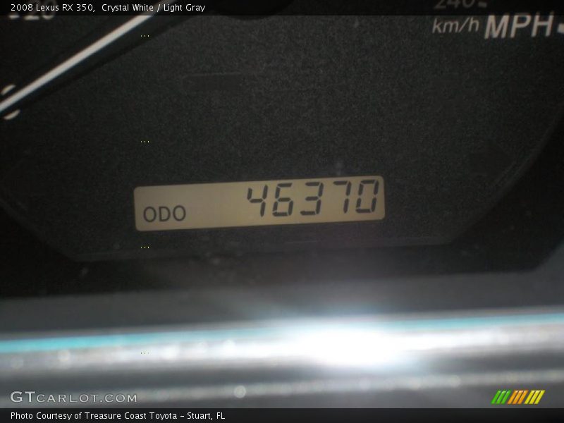 Crystal White / Light Gray 2008 Lexus RX 350