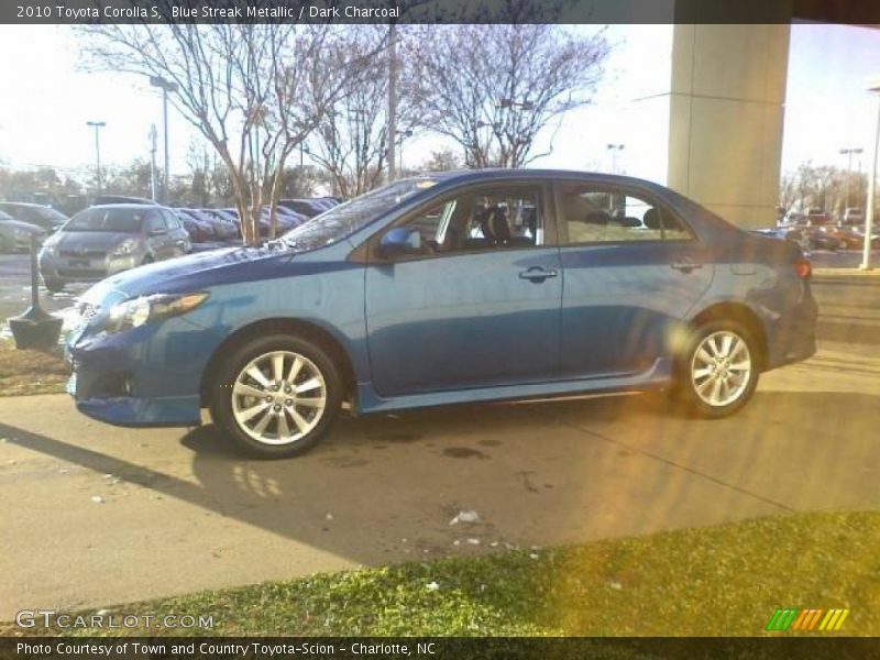 Blue Streak Metallic / Dark Charcoal 2010 Toyota Corolla S