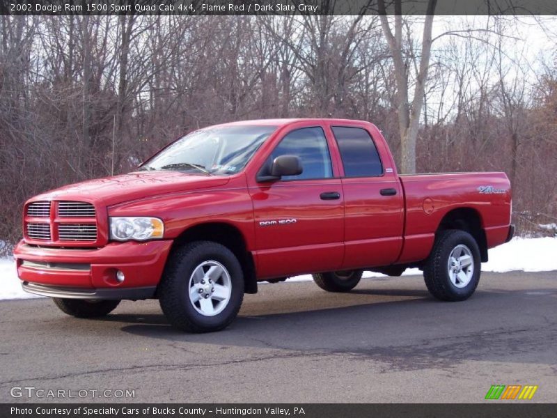Flame Red / Dark Slate Gray 2002 Dodge Ram 1500 Sport Quad Cab 4x4