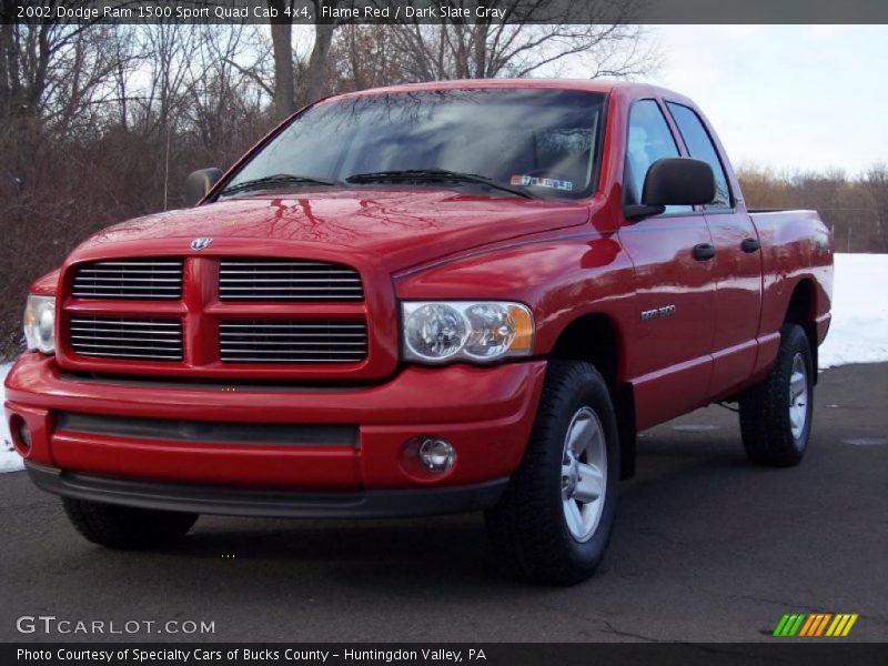 Flame Red / Dark Slate Gray 2002 Dodge Ram 1500 Sport Quad Cab 4x4