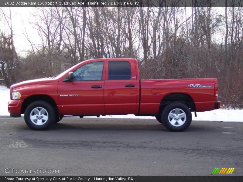 Flame Red / Dark Slate Gray 2002 Dodge Ram 1500 Sport Quad Cab 4x4