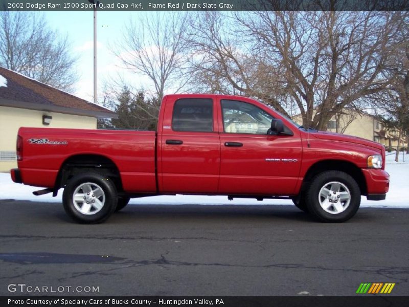 Flame Red / Dark Slate Gray 2002 Dodge Ram 1500 Sport Quad Cab 4x4
