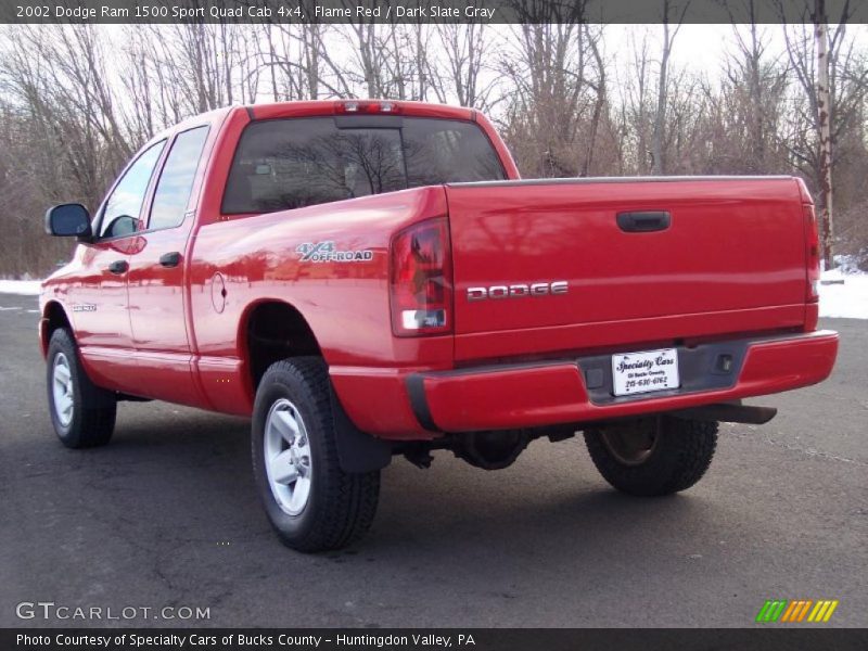 Flame Red / Dark Slate Gray 2002 Dodge Ram 1500 Sport Quad Cab 4x4