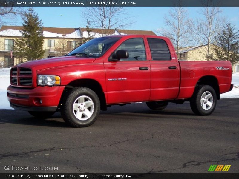 Flame Red / Dark Slate Gray 2002 Dodge Ram 1500 Sport Quad Cab 4x4
