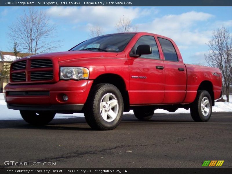 Flame Red / Dark Slate Gray 2002 Dodge Ram 1500 Sport Quad Cab 4x4