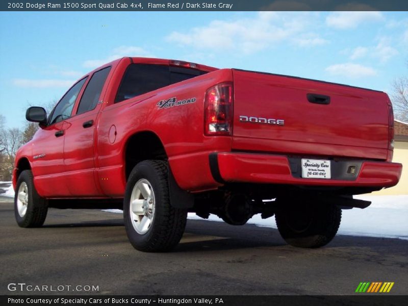 Flame Red / Dark Slate Gray 2002 Dodge Ram 1500 Sport Quad Cab 4x4