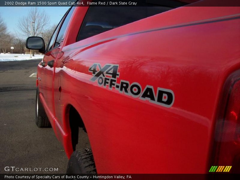 Flame Red / Dark Slate Gray 2002 Dodge Ram 1500 Sport Quad Cab 4x4