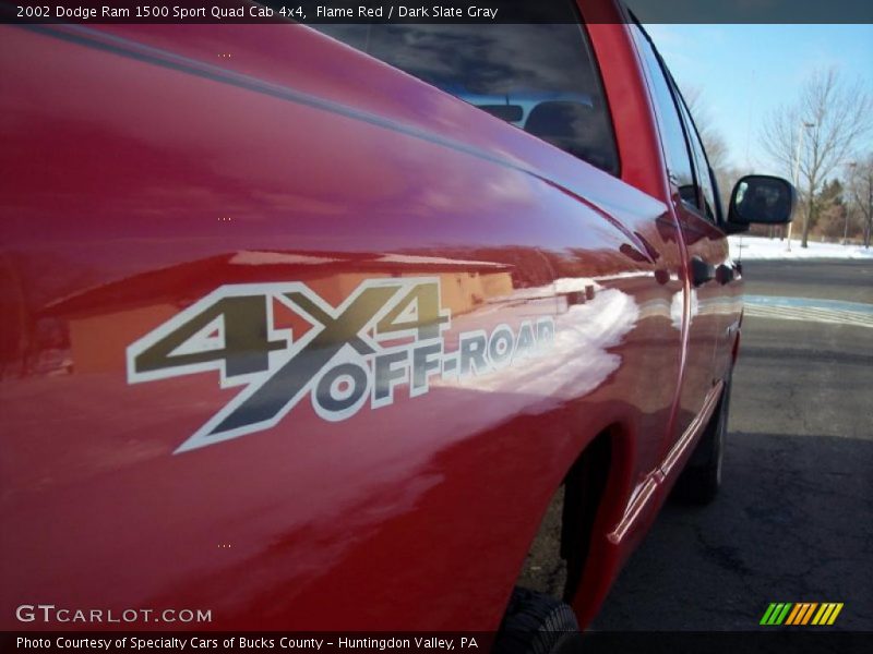 Flame Red / Dark Slate Gray 2002 Dodge Ram 1500 Sport Quad Cab 4x4