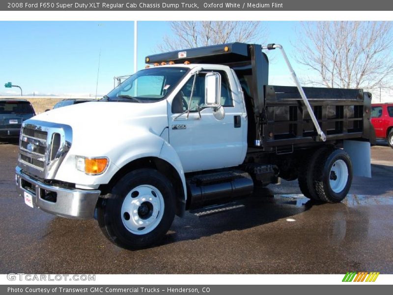 Front 3/4 View of 2008 F650 Super Duty XLT Regular Cab Chassis Dump Truck