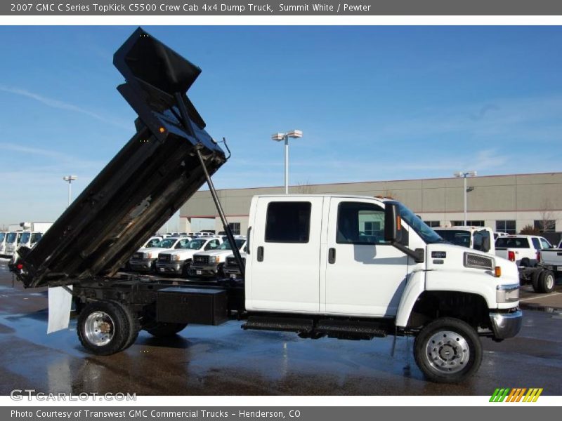  2007 C Series TopKick C5500 Crew Cab 4x4 Dump Truck Summit White