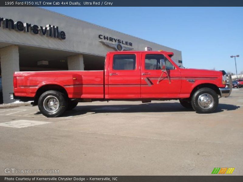Ultra Red / Grey 1995 Ford F350 XLT Crew Cab 4x4 Dually