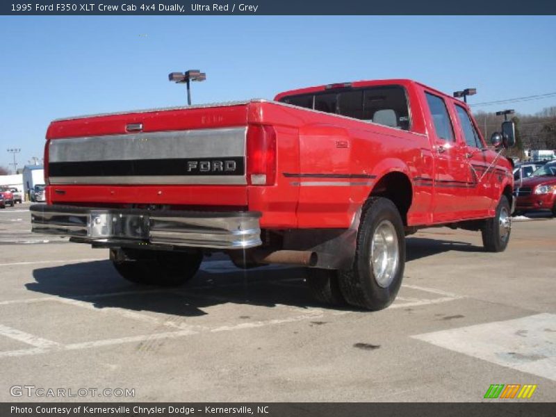 Ultra Red / Grey 1995 Ford F350 XLT Crew Cab 4x4 Dually