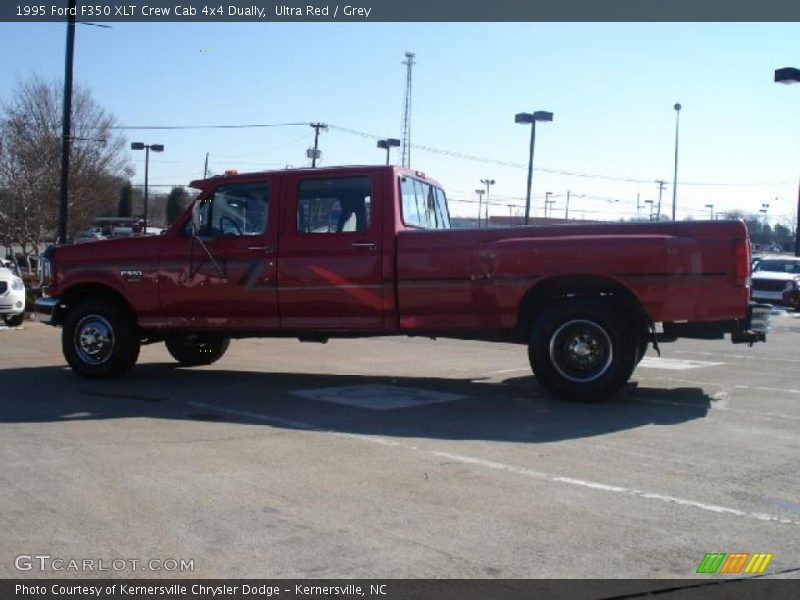 Ultra Red / Grey 1995 Ford F350 XLT Crew Cab 4x4 Dually