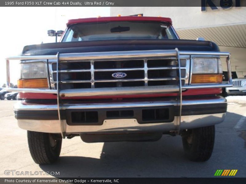 Ultra Red / Grey 1995 Ford F350 XLT Crew Cab 4x4 Dually