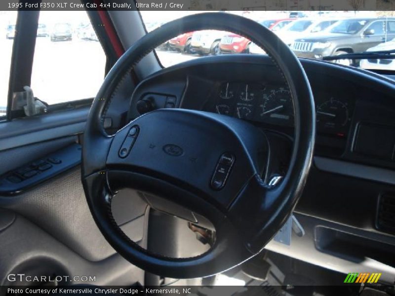 Ultra Red / Grey 1995 Ford F350 XLT Crew Cab 4x4 Dually