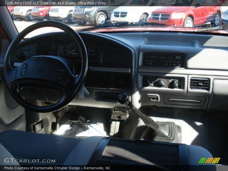 Ultra Red / Grey 1995 Ford F350 XLT Crew Cab 4x4 Dually