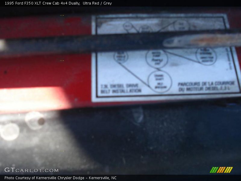 Ultra Red / Grey 1995 Ford F350 XLT Crew Cab 4x4 Dually