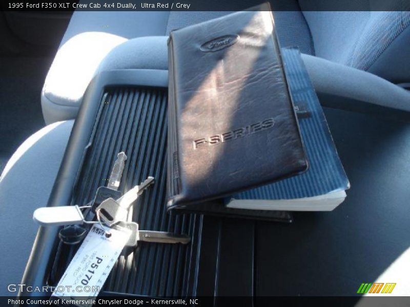 Ultra Red / Grey 1995 Ford F350 XLT Crew Cab 4x4 Dually