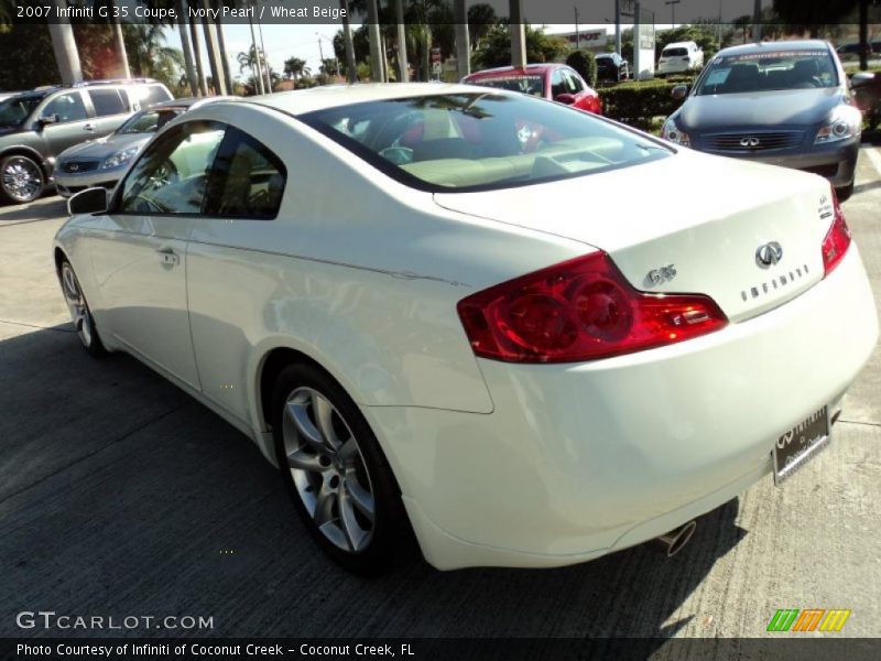 Ivory Pearl / Wheat Beige 2007 Infiniti G 35 Coupe