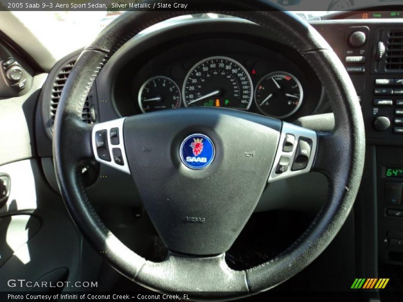 Silver Metallic / Slate Gray 2005 Saab 9-3 Aero Sport Sedan