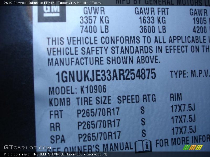Taupe Gray Metallic / Ebony 2010 Chevrolet Suburban LT 4x4