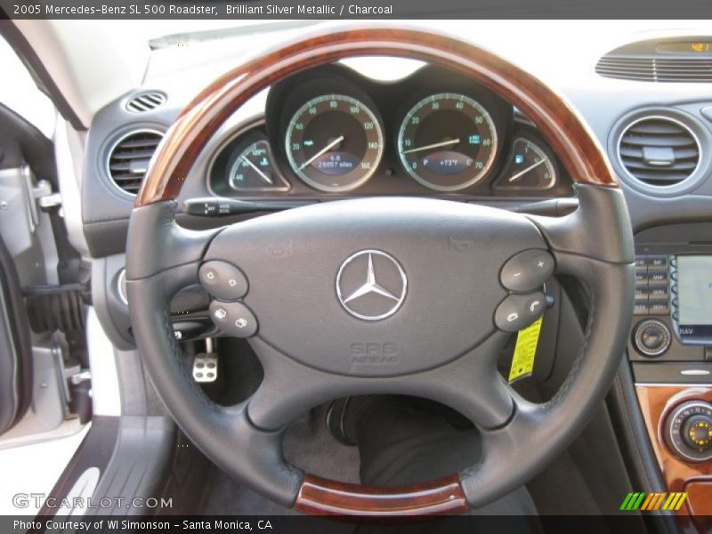 Brilliant Silver Metallic / Charcoal 2005 Mercedes-Benz SL 500 Roadster