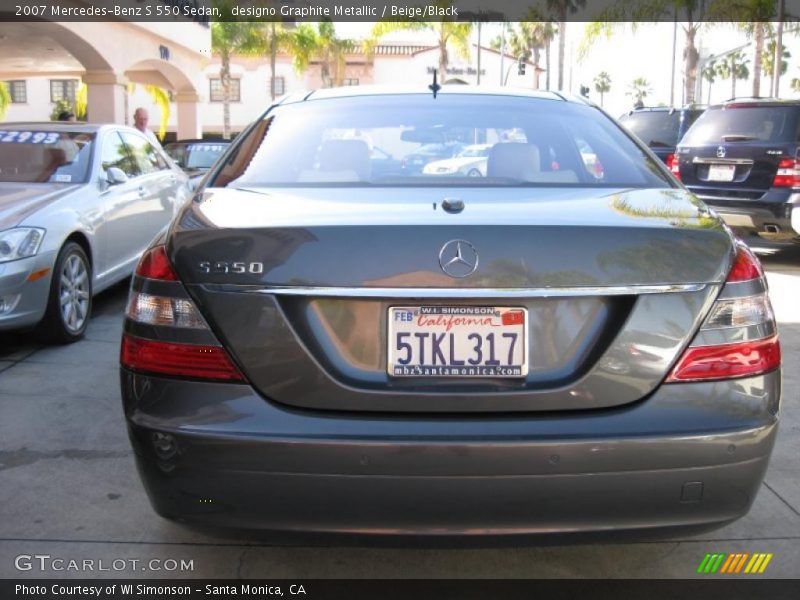 designo Graphite Metallic / Beige/Black 2007 Mercedes-Benz S 550 Sedan