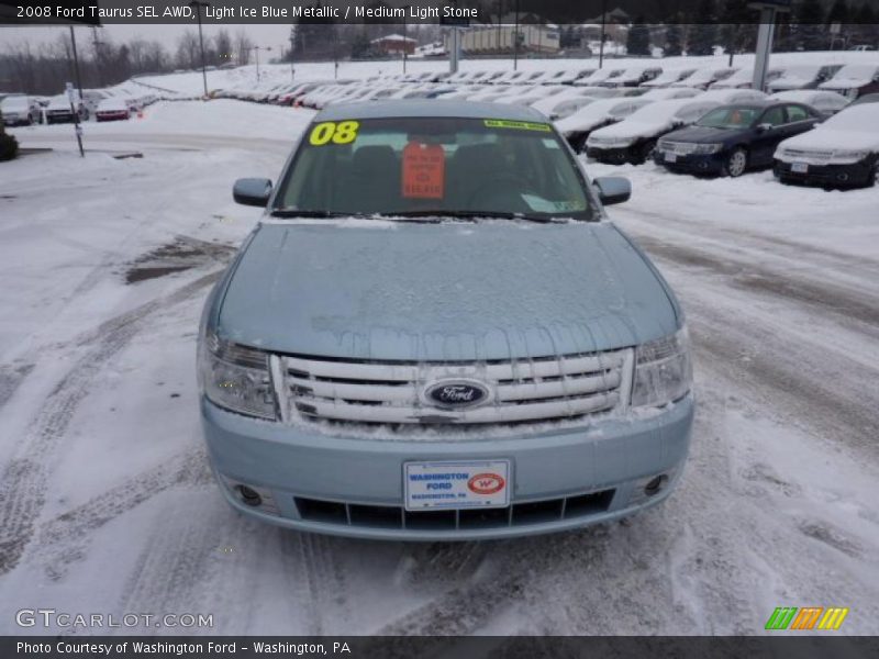 Light Ice Blue Metallic / Medium Light Stone 2008 Ford Taurus SEL AWD