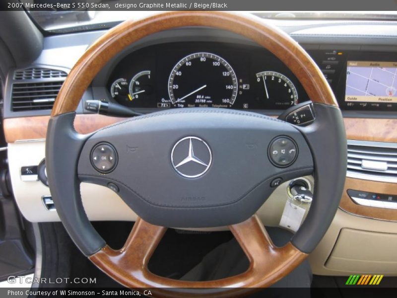 designo Graphite Metallic / Beige/Black 2007 Mercedes-Benz S 550 Sedan