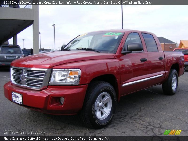 Inferno Red Crystal Pearl / Dark Slate Gray/Medium Slate Gray 2008 Dodge Dakota Laramie Crew Cab 4x4