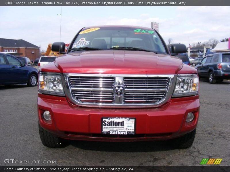Inferno Red Crystal Pearl / Dark Slate Gray/Medium Slate Gray 2008 Dodge Dakota Laramie Crew Cab 4x4