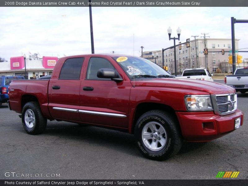 Inferno Red Crystal Pearl / Dark Slate Gray/Medium Slate Gray 2008 Dodge Dakota Laramie Crew Cab 4x4