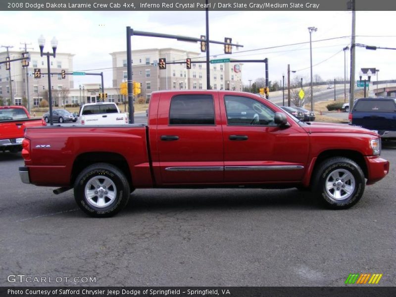 Inferno Red Crystal Pearl / Dark Slate Gray/Medium Slate Gray 2008 Dodge Dakota Laramie Crew Cab 4x4