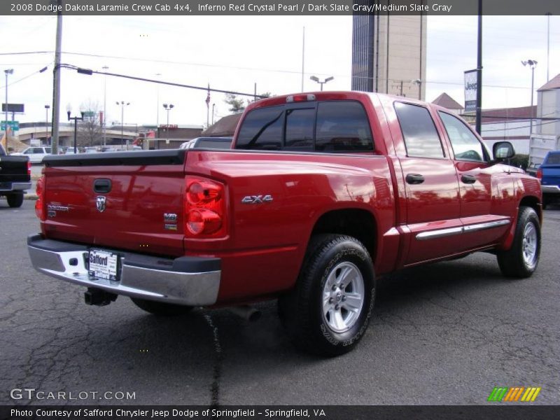 Inferno Red Crystal Pearl / Dark Slate Gray/Medium Slate Gray 2008 Dodge Dakota Laramie Crew Cab 4x4