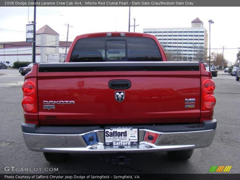 Inferno Red Crystal Pearl / Dark Slate Gray/Medium Slate Gray 2008 Dodge Dakota Laramie Crew Cab 4x4