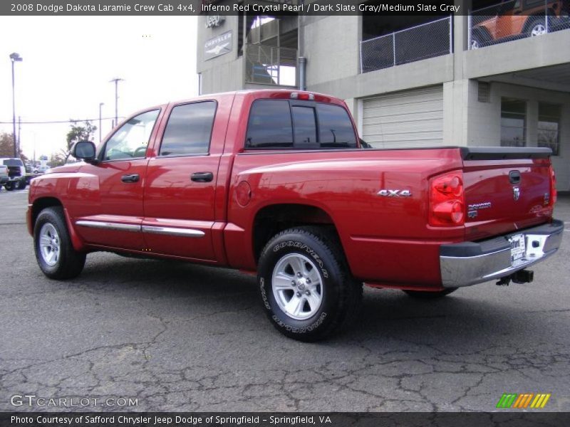 Inferno Red Crystal Pearl / Dark Slate Gray/Medium Slate Gray 2008 Dodge Dakota Laramie Crew Cab 4x4