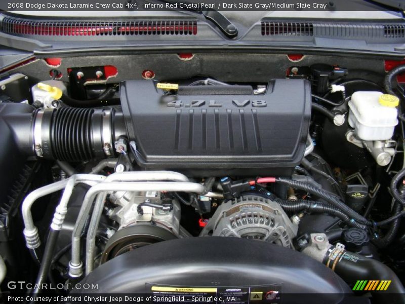Inferno Red Crystal Pearl / Dark Slate Gray/Medium Slate Gray 2008 Dodge Dakota Laramie Crew Cab 4x4